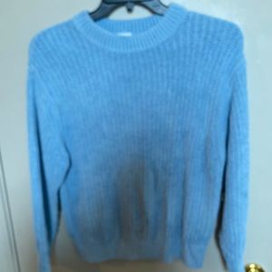 EUC Wilfred light blue ribbed knit pull over soft sweater crew neck Med lounge